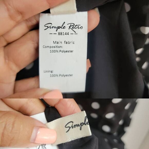 Simple Retro Polkadot Prink Mock Neck Dress S - Picture 12 of 13